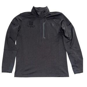 The North Face Mens Half Zip Pullover Charcoal Grey Heather Medium Fleece Logos
